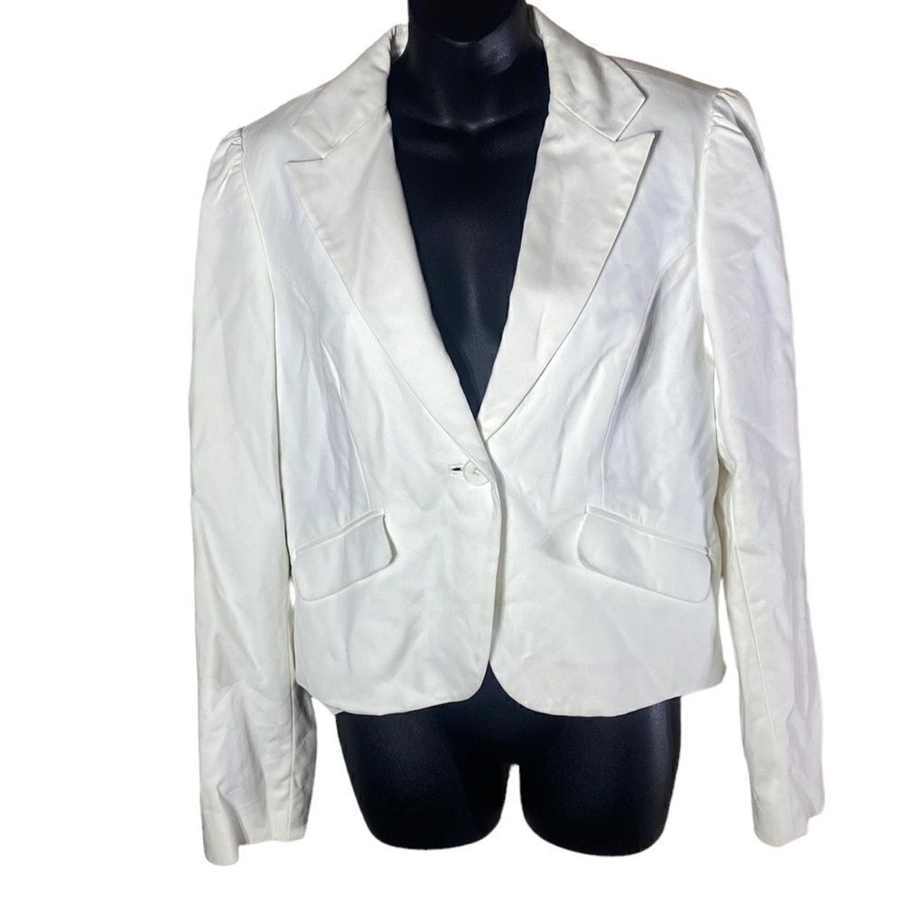 Helmut lang white/off white blazer jacket one button large Corpcore career work